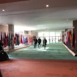 UN hallway in New York as Judah 1 attends faith-based meetings