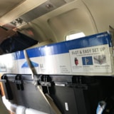Shelter supplies secured in aircraft for Bahamas Dorian relief