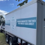 A relief trailer is on-site in Florida after Hurricane Helene
