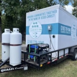 Mobile kitchen trailer staged for Hurricane Helene relief