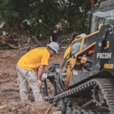 Relief team uses heavy equipment to clear debris in Kerrville, TX