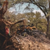 Heavy equipment clears flood debris in Kerrville, Texas