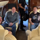 Mission personnel are aboard an aircraft for Jamaica relief work