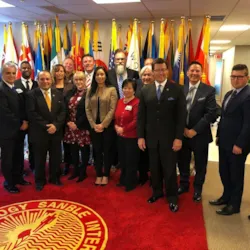Group photo at a UN gathering for faith-based board formation