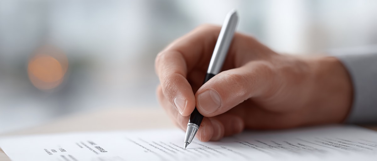 Hand signing a terms of use document for website access