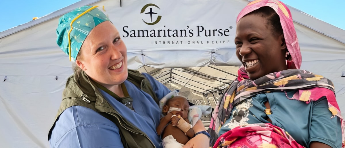 Samaritan's Purse medical team cares for mother and newborn